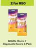Gillette Minora II Disposable Razors 5 Pack-For 2