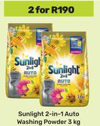 Sunlight 2 In 1 Auto Washing Powder-For 2 x 3Kg
