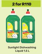 Sunlight Dishwashing Liquid-For 2 x 1.5L