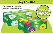 Twinsaver 2 Ply Facial Tissues Assorted-For Any 2 x 180s