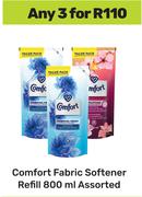 Comfort Fabric Softener Refill Assorted-For Any 3 x 800ml