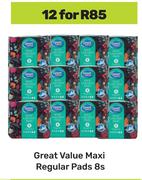 Great Value Maxi Regular Pads-For 12 x 8s