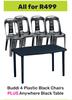 Buddi 4 Plastic Black Chairs Plus Anywhere Black Table-For All