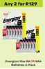 Energizer Max AA Or AAA Batteries 6 Pack-For Any 2