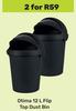 Otima 12L Flip Top Dust Bin-For 2