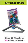 Gizmo 50 Piece Pegs Or Hangers 10 Pack-For Any 2