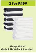 Always Home Washcloth 10 Pack Assorted-For 2