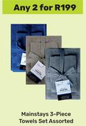 Mainstays 3 Piece Towels Set Assorted-For Any 2