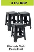 Miss Molly Black Plastic Stool-For 3
