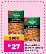 Rhodes Baked Beans In Tomato Sauce-For 2 x 410g