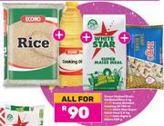 Econo Medium Grain Parboiled Rice 2Kg+Blended Cooking Oil 750ml+White Star Super Maize Meal 2.5Kg