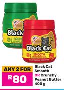 Black Cat Smooth Or Crunchy Peanut Butter-For Any 2 x 400g