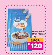 Great Value Bran Flakes-For 2 x 1Kg