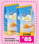 Great Value Corn Flakes-For 2 x 1Kg