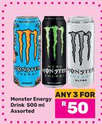 Monster Energy Drink Assorted-For Any 3 x 500ml