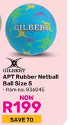 Gilbert APT Rubber Netball Ball Size 5 836045