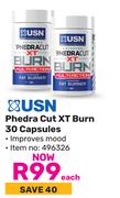 USN Phedra Cut XT Burn 30 Capsules 496326