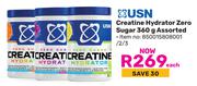 USN Creatine Hydrator Zero Sugar Assorted 850015808001/2/3-360g