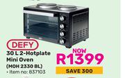 Defy 30Ltr 2-Hotpalte Mini Oven MOH2330BL