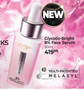 L'Oreal Glycolic Bright 8% Face Serum-30ml