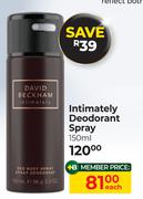 David Beckham Intimately Deodorant Spray-150ml