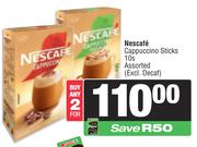 Nescafe Cappuccino Sticks-For 2 x 10s Pack
