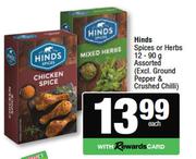 Hinds Spices Or Herbs Assorted-12-90g