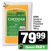 Spar Gouda Or Cheddar Prepacked Cheese-400g
