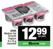 Spar Medium Fat Smooth Yoghurt Assorted-6 x 75g