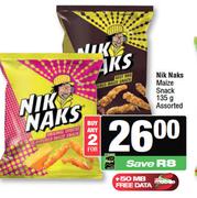 Nik Naks Maize Snack Assorted-For Any 2 x 135g