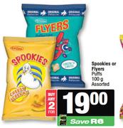 Spookies Or Flyers Puffs Assorted-For Any 2 x 100g