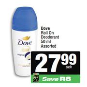 Dove Roll On Deodorant Assorted-50ml