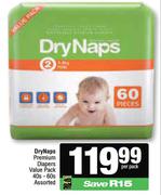 Dry Naps Premium Diapers Value Pack Assorted-40s-60s Per Pack
