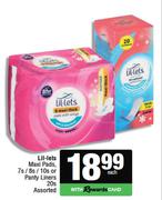 Lil-Lets Maxi Pads 7s/8s/10s Or Pantyliners 20s