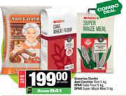 Groceries Combo (Aunt Caroline Rice 5Kg,Spar Cake Flour 5Kg,Spar Super Maize Meal 5Kg)-Per Combo