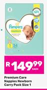Pampers Care Nappies Newborn Carry Pack Size 1