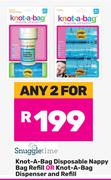 Snuggletime Knot A Bag Disposable Nappy Bag Refill Or Knot A Bag Dispenser & Refill-For Any 2