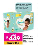 Pampers Premium Care Nappies Mega Box Size 3-Size 5