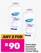 Purity Baby Essentials Cornstarch Powder-For Any 2 x 200g