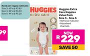 Huggies Extra Care Nappies Value Pack (Size 3-Size 5)