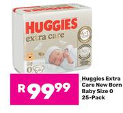 Huggies Extra Care New Born Baby (Size 0)-25 Pack