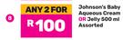 Johnson's Baby Aqueous Cream Or Jelly Assorted-For 2 x 500ml