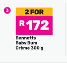 Bennetts Baby Bum Creme-For 2 x 300g