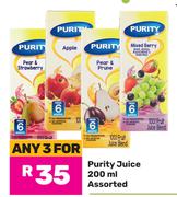 Purity Juice Assorted-For Any 3 x 200ml