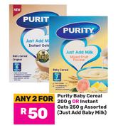 Purity Baby Cereal 200g Or Instant Oats 250g (Just Add Baby Milk)-For Any 2