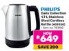 Philips Daily Collection 1.7L Stainless Steel Cordless Kettle HD9350 783182