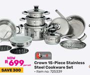 Tissolli Crown 15 Piece Stainless Steel Cookware Set 725339-Per Set
