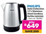 Philips Daily Collection 1.7L Stainless Steel Cordless Kettle HD9350 783182