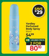 Yardley Perfumed Body Spray-For 2 x 90ml