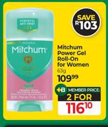 Mitchum Power Gel Roll On For Women-For 2 x 63g
